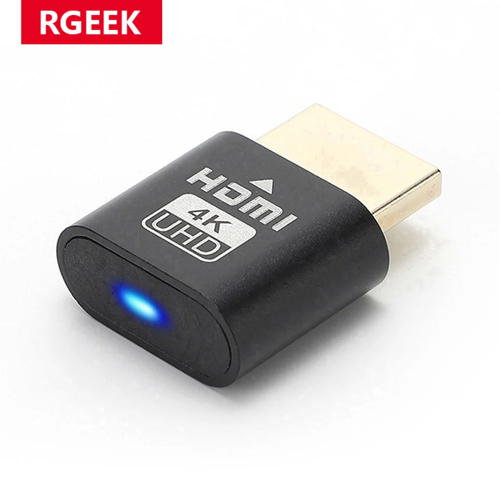 RGeek 4K HDMI-совместимый виртуальный дисплей HDMI DDC муляж разъем EDID эмулятор