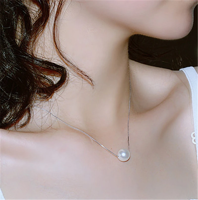 Pearl Necklaces Women 925 Sterling Silver Choker Necklace Pendant Boxing Chain Collier Femme 2020 Korea Jewelry Accesories Gift | Украшения