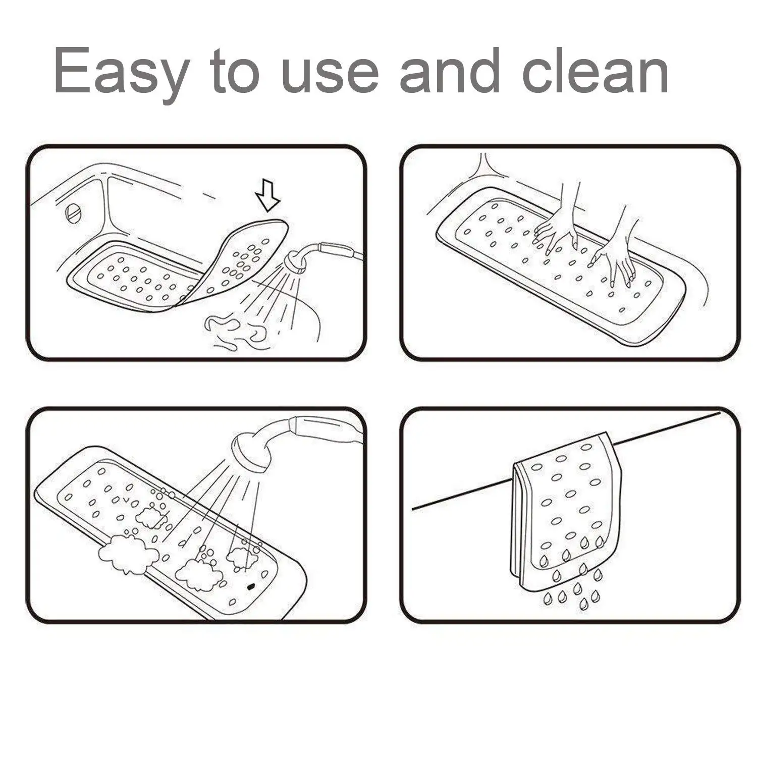 Нескользящий детский коврик для ванной антибактериальный душа 27 дюймов x 15