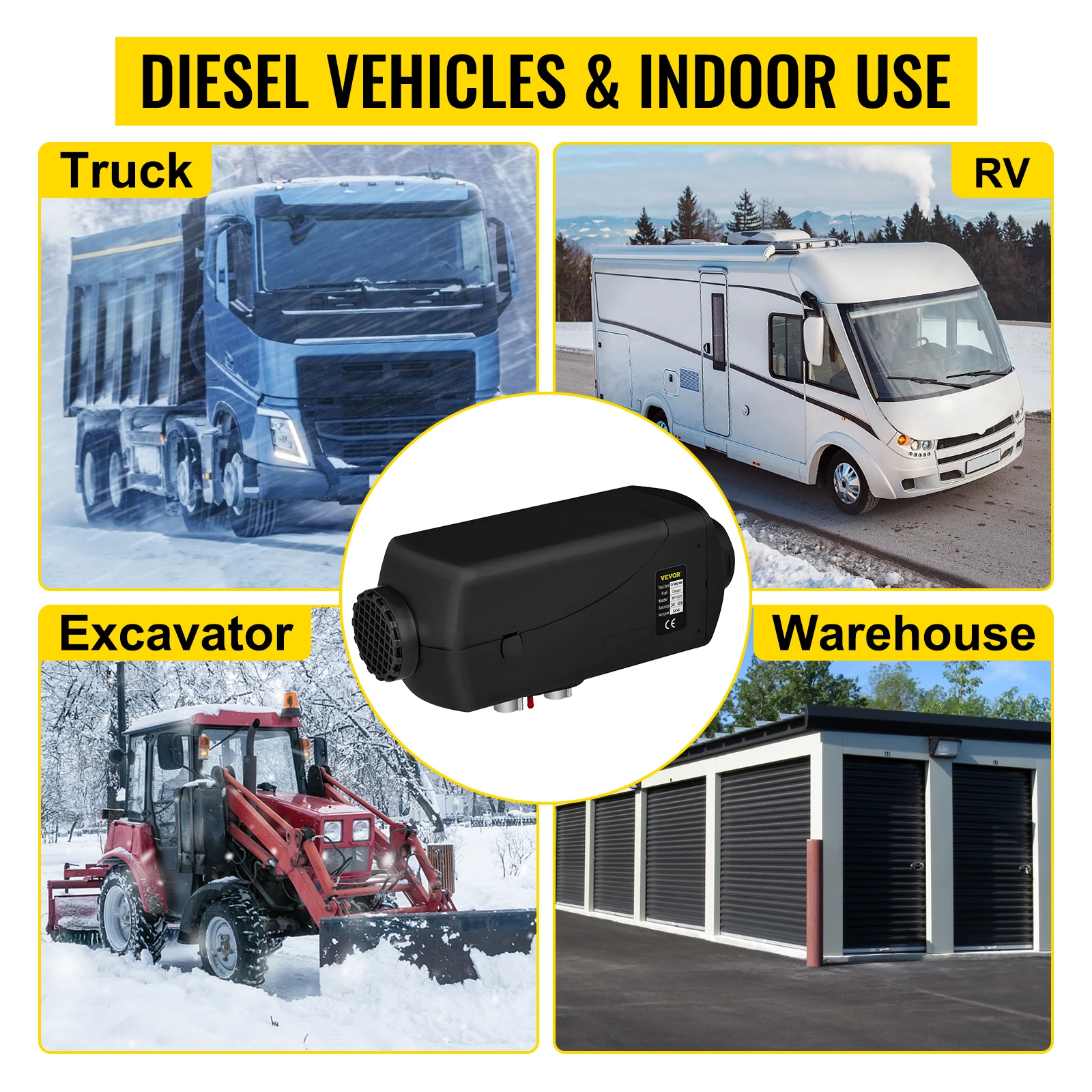 VEVOR 24 В 5 кВт дизельный Воздушный стояночный отопитель с ЖК-термостатом