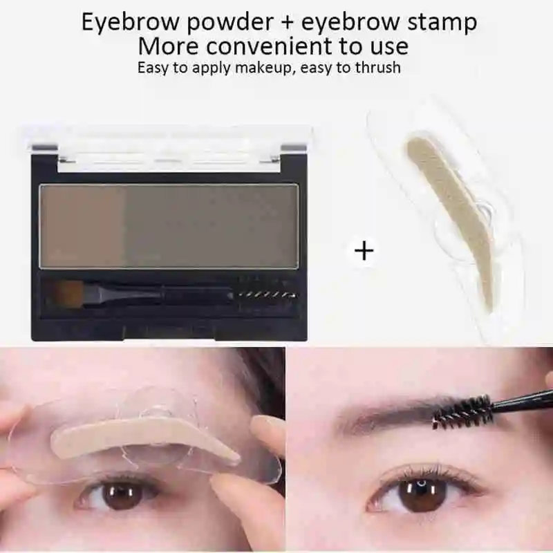 Натуральная двухцветная коричневая пудра для бровей Палетка макияжа брендовые 3D