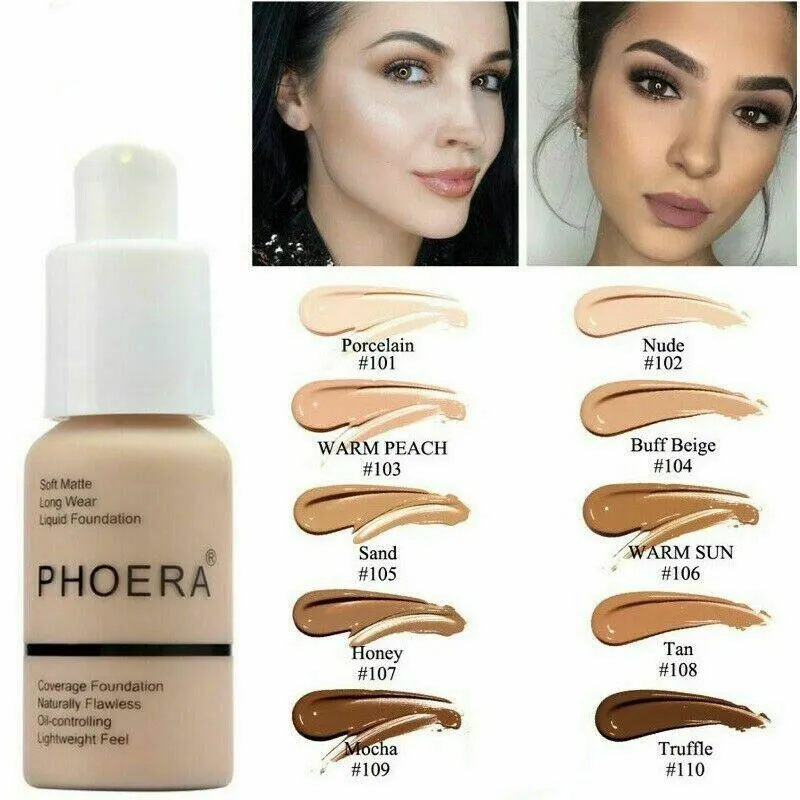 Жидкая основа для макияжа 30 мл матовая долговечная водостойкая питательная