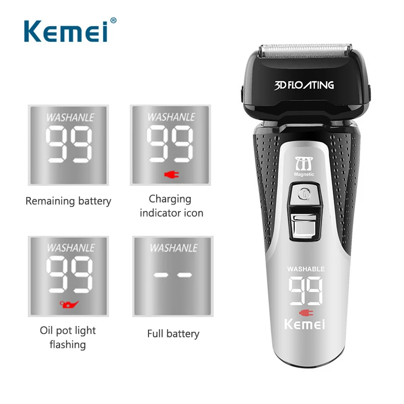 Мужская бритвенная машинка Kemei Pro для лица триммер бороды бритва мытья возвратно
