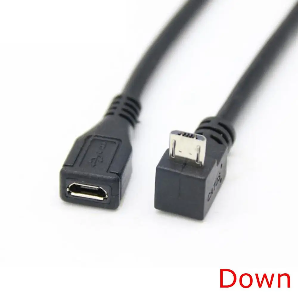 25 см Micro USB 2 0 5Pin штекер к гнезду для расширения адаптер длинный разъем 90 градусов