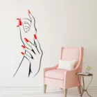 Красивые женские руки с элегантным лаком для ногтей Маникюр Наклейка на стену салоны красоты Магазин постер виниловые художественные фрески обои J127