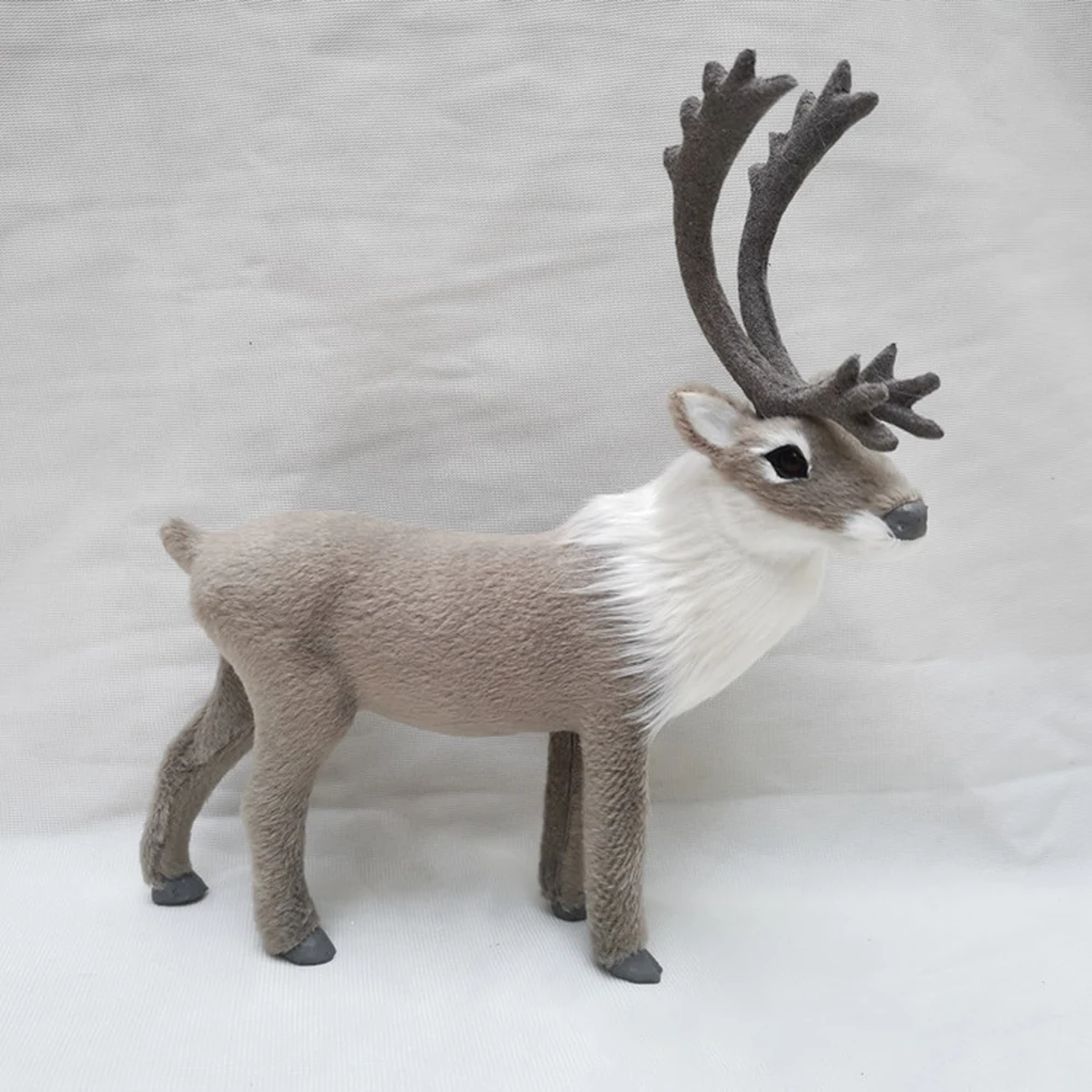 

1pcs New Artificial Christmas Deer Elk Fur Simulation Animal Toys For Kids Christmas Decoration Birthday Party Supplies 2 Colors