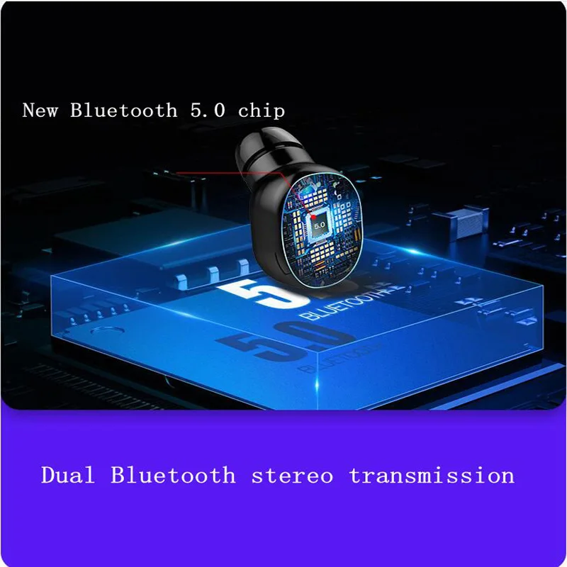 Wireless Bluetooth Headset 5.0 In-ear Intelligent Noise Reduction Waterproof Long Life LED Power Display Multi-function Charging