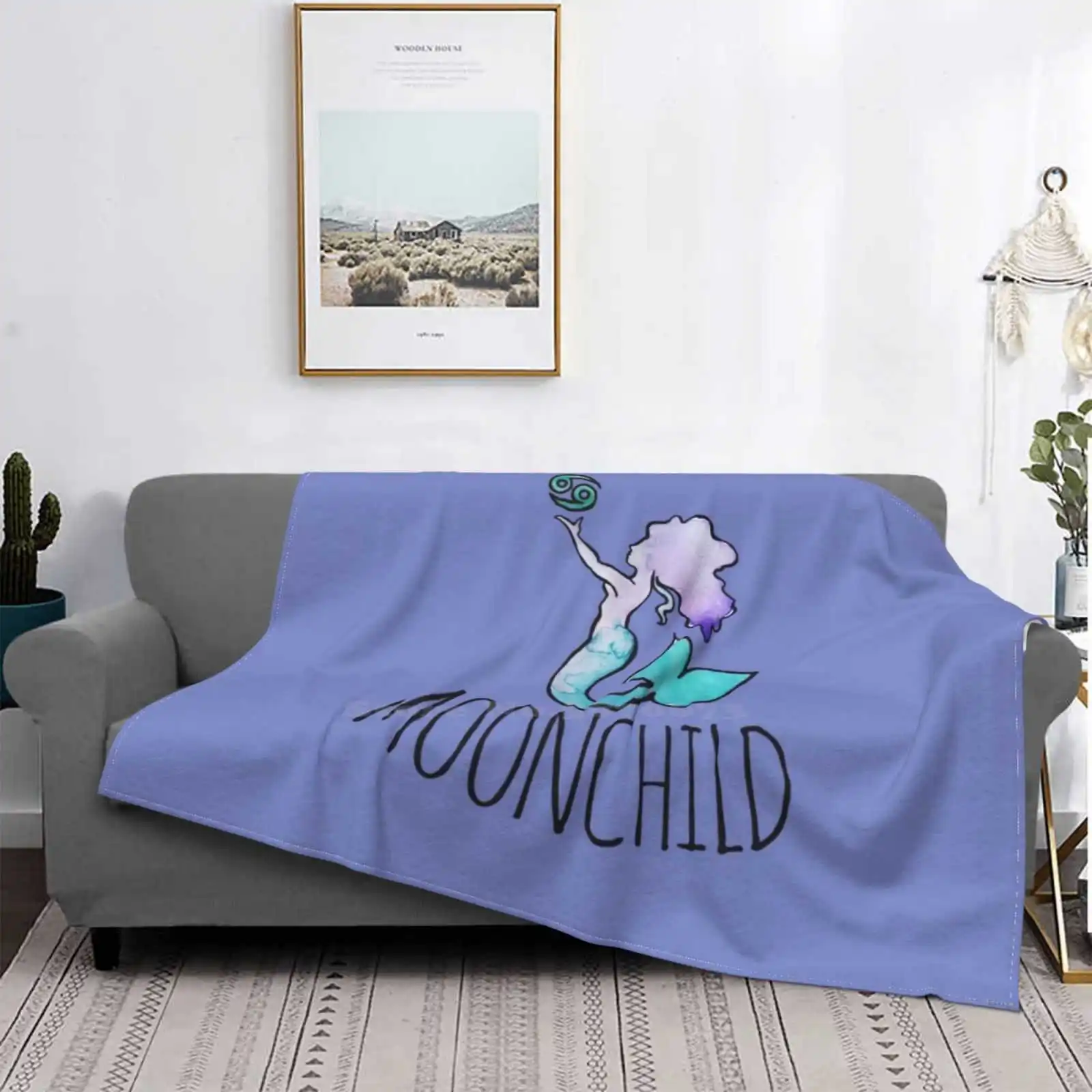 

Manta de franela para el hogar, ropa de astrología del cáncer, sirena