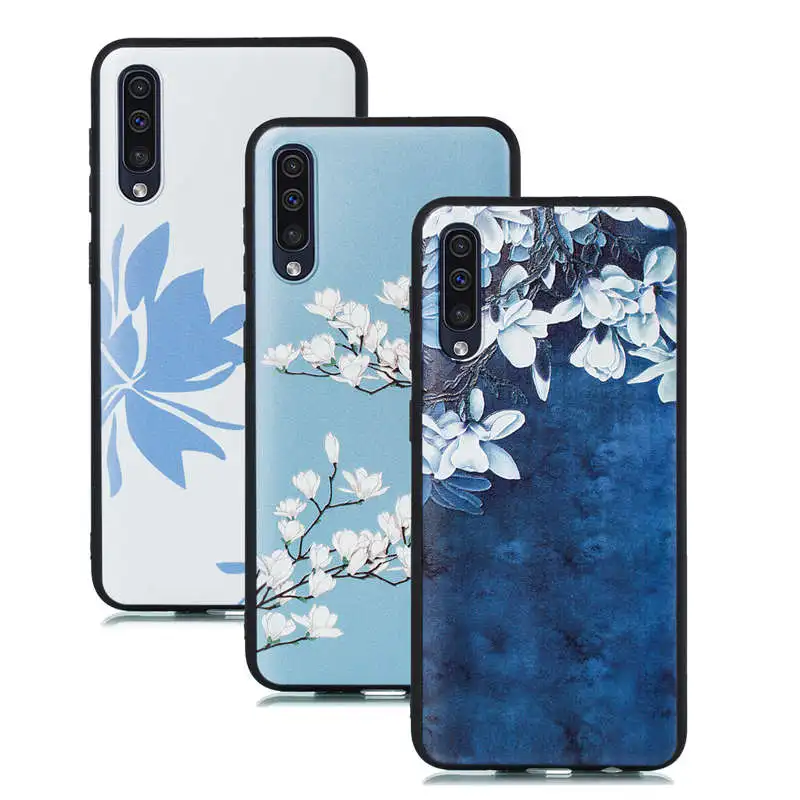 Мягкий ТПУ силиконовый чехол с цветами для Samsung Galaxy A50 A10 A20 A30 A40 A60 A70 A80 A90 M30 J4 J6 A6 A8