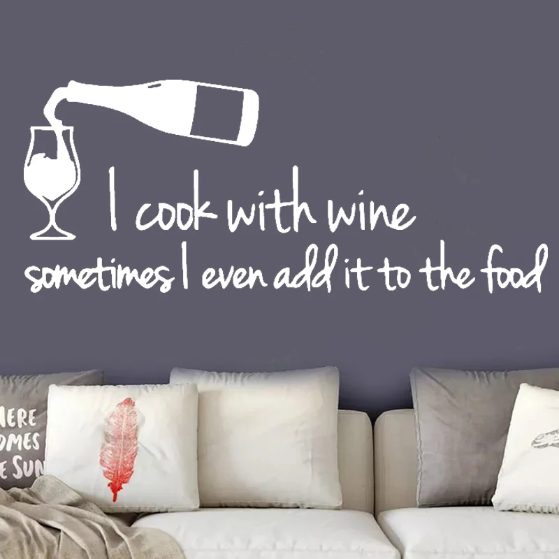 

Waterproof Vinyl Red wine Quotes Wall Decals Poster For Restaurant hotel Kitchen Decoration Stickers Living Room Decor HQ1133