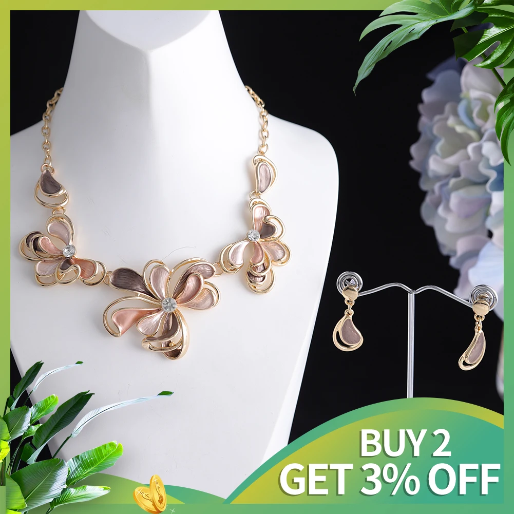 Наборы ожерелий MeiceM с розой для женщин Новое поступление 2021 ожерелья-подвески