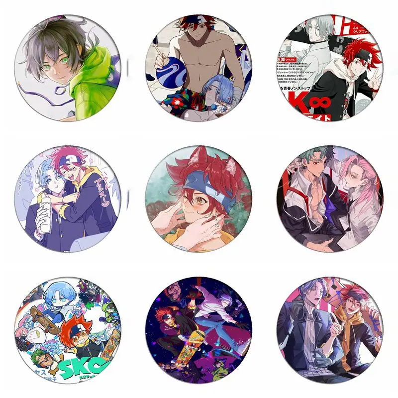 SK∞ SK8, значок знака бесконечности, осветительная брошь в виде снега, значок-брошь MIYA, цвет вишни, фотоэлемент для рюкзака, одежды