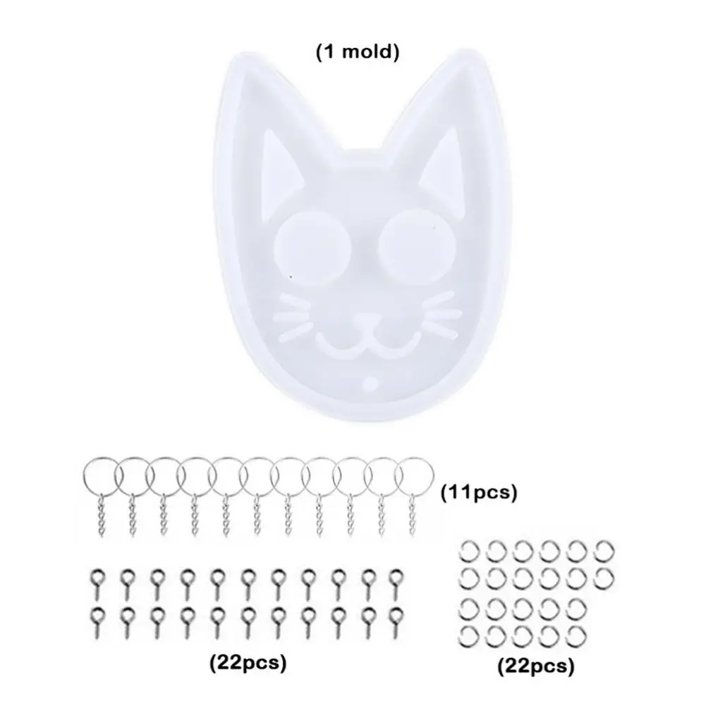 

Cat Head Keychain Silicone Mold Fondant Jewelry Making Mold For DIY Craft Epoxy Resin Mould
