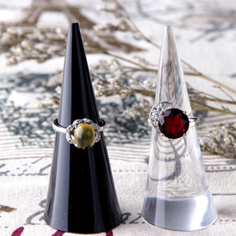 

Acrylic Jewelry Display Stand Jewelry Stand Ring Display Props Organic Glass Single Finger Seat Transparent and Black