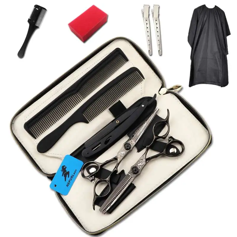 

6 inch silver hairdressing scissors, cutting and thinning scissors for hairdressers, professional high-end scissors for hairdres