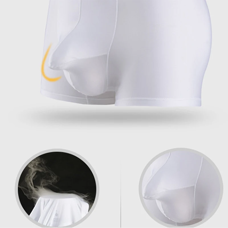 Men's Nylon Ice Silk Sexy Man Underwear Separable Pouch Boxer Shorts Breathable Comfortable Men Underpants