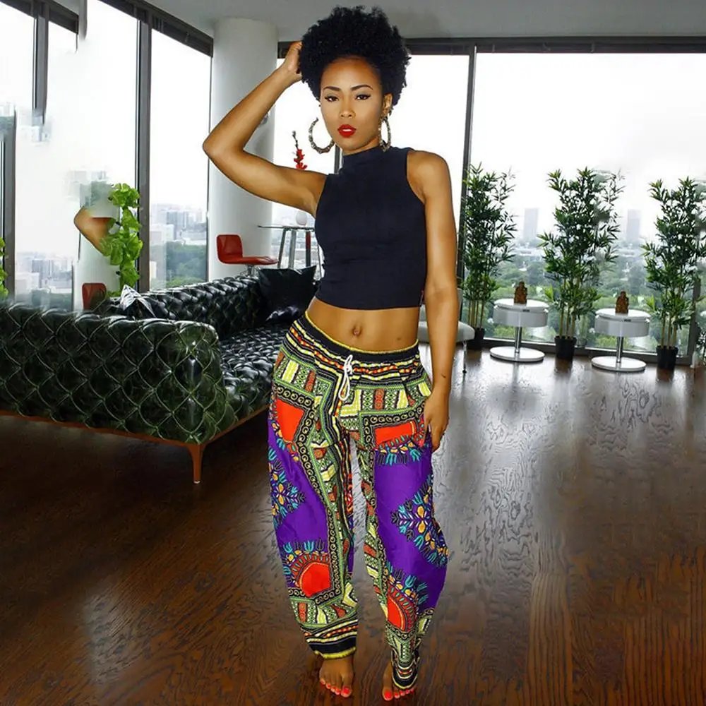 Fadzeco африканские брюки с принтом Дашики женские традиционная африканская одежда