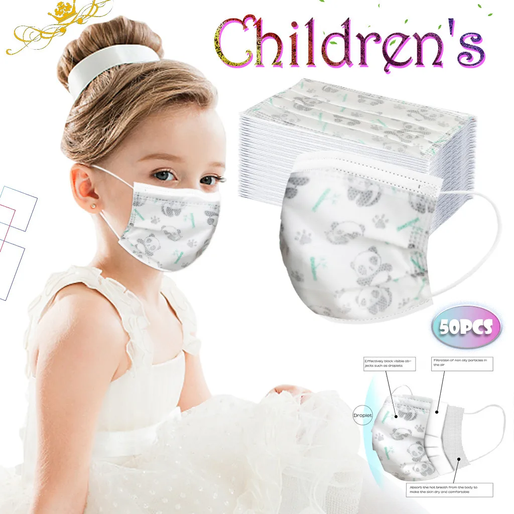 

Fashion Children's Print Face Masks 50pcs Disposable Pm2.5 Masks For Child Kids Camouflages Masks Maskes No Decoration