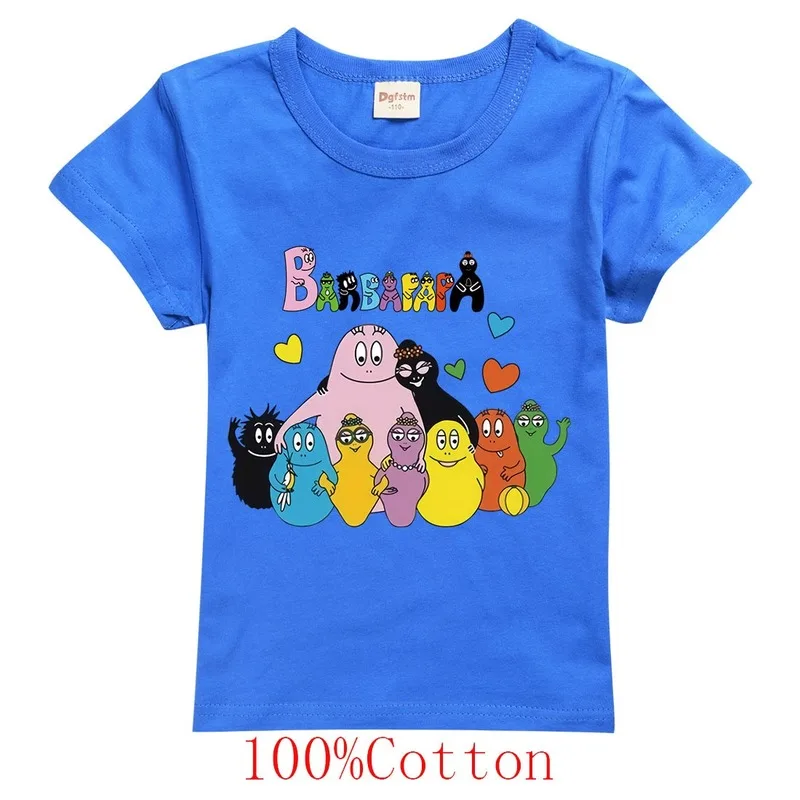 

Barbapapa 2-16Years T shirt For Boys/Girls Unisex Summer Short Sleeves T-Shirt Fashion Kawaii Top Tee Soft and breathable tshirt