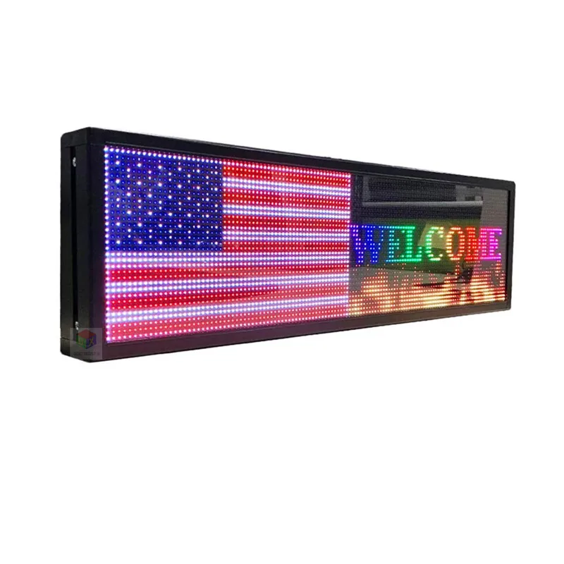 26X8 inch LED advertising sign P5 indoor  full color LED display scrolling text Red  green  blue white yellow and blue billboard