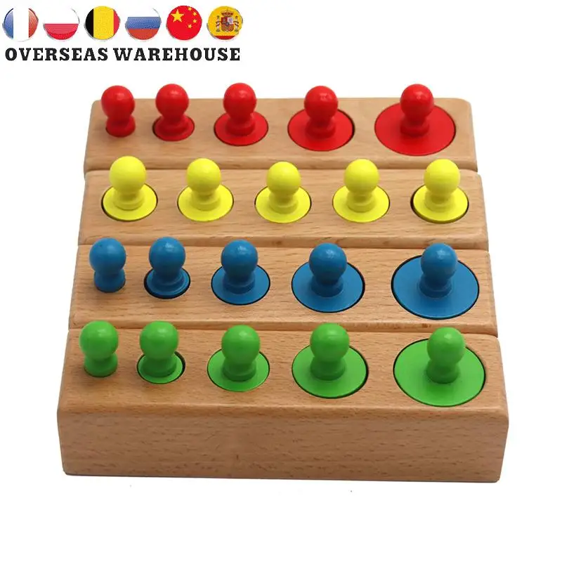 

Головоломка Монтессори с цилиндрической розеткой, игрушка для обучения развитию ребенка, дошкольные Развивающие деревянные игрушки для де...