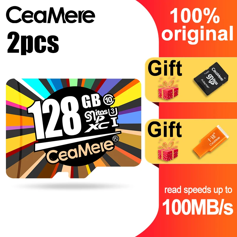 CeaMere Micro SD карты Class10 UHS 1 8 Гб Class6 16GB/32GB U1 64 Гб/128 ГБ/256 ГБ U3 слот для карт памяти флэш