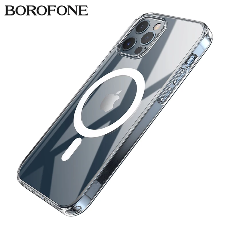 

BOROFONE Original Magnectic Case for iPhone 11 12 13 Pro Max mini Case For Magnetic Wireless Charging Shockproof Protection TPU