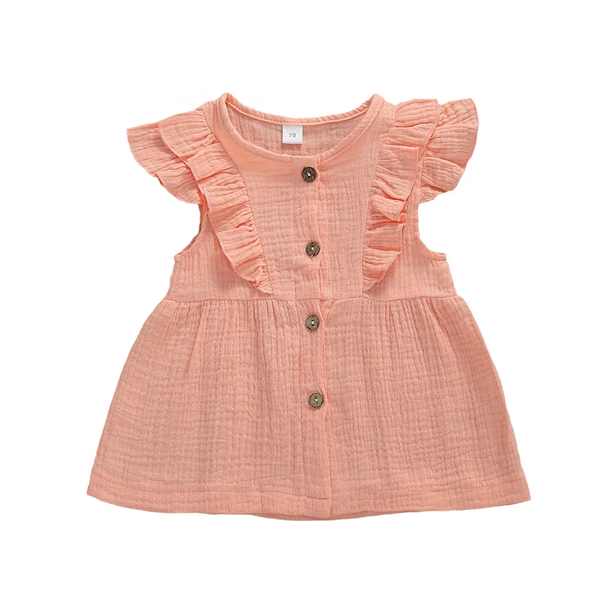 Платье детское летнее хлопковое с оборками и рукавами фонариками|Платья| |