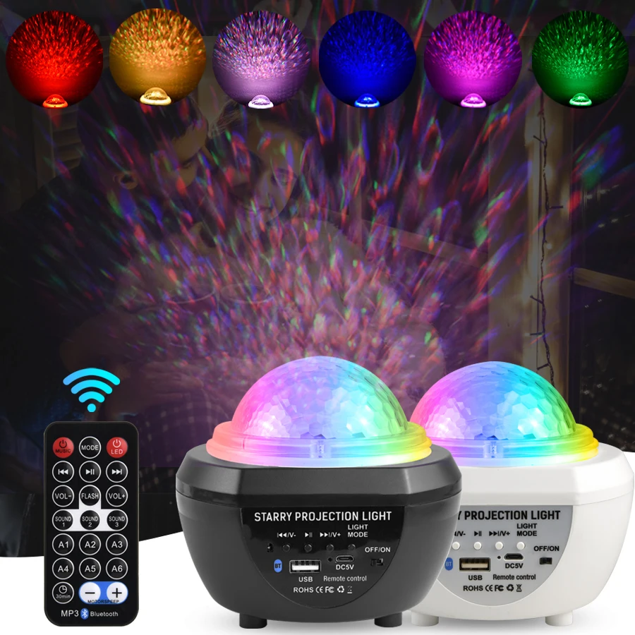 

USB Starry Projector LED Interior lighting Ocean Wave LED Projector Light Small Lamp Bedroom Wall Decoration Night Lights Kids