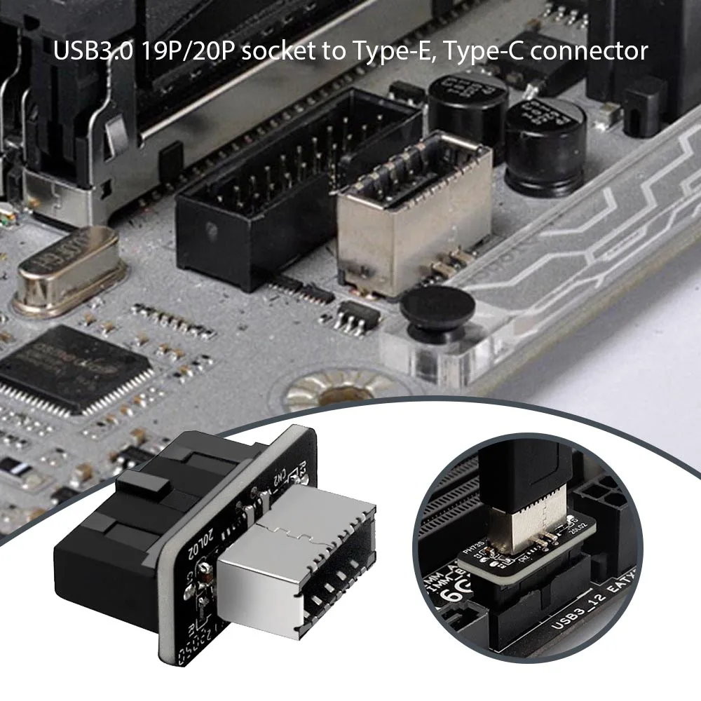 USB адаптер для разъема USB3.0 19P/20P до TYPE E 90 градусов|Компьютерные кабели и разъемы| |