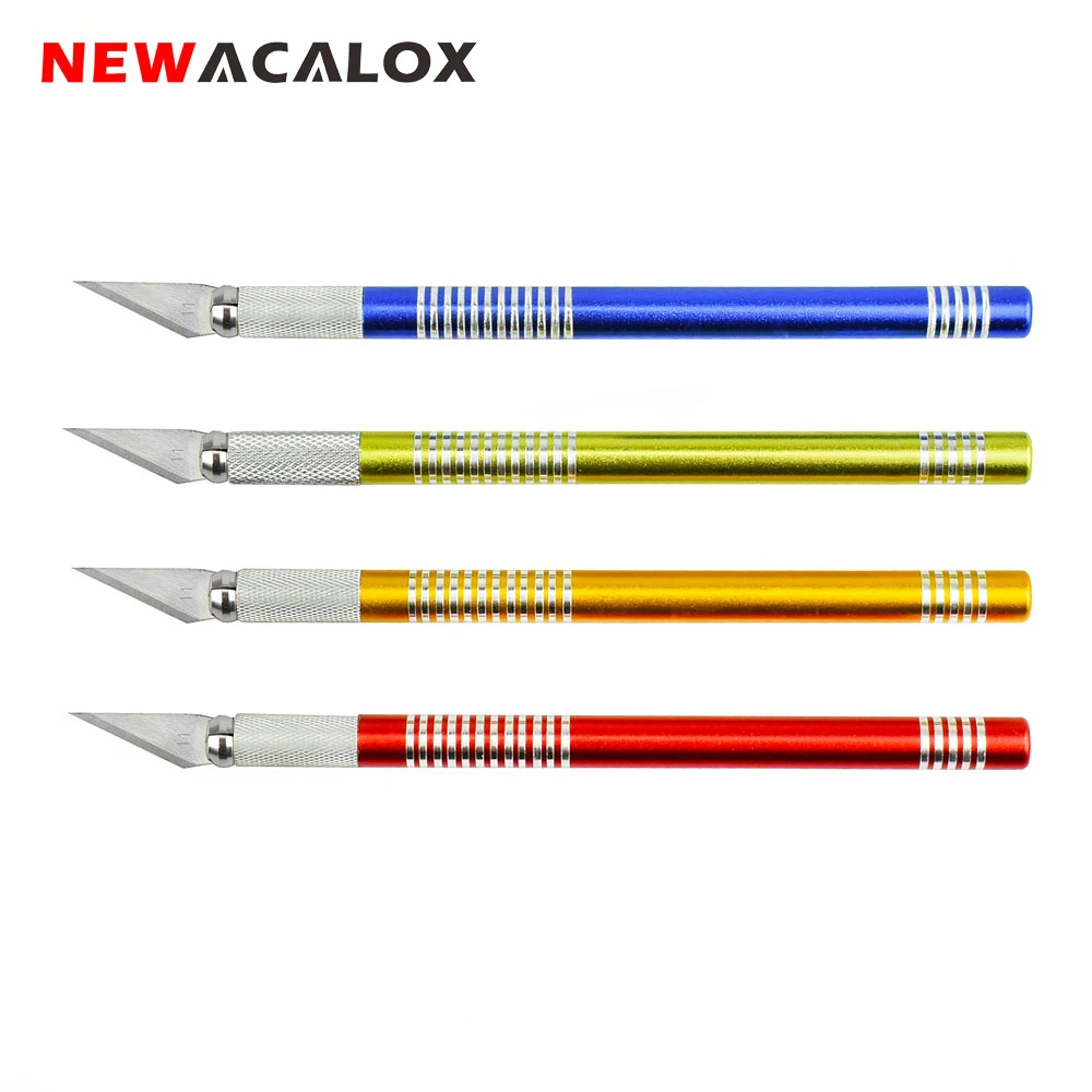 NEWACALOX прецизионный нож для хобби 19 шт. лезвия из нержавеющей стали для рукоделия ремонт печатных плат кожаные Пленки Инструменты ручка Мульти бритвы DIY
