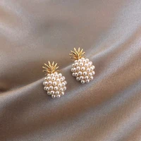 new arrival geometric pearl women classic stud earrings pineapple pearl earrings female fashion earrings female jewelry