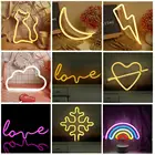 Светодиодный неоновый светильник, цветная Радужная неоновая вывеска для комнаты, дома вечерние ринки, свадьбы, украшение, рождественский подарок, неоновая лампа, Прямая поставка