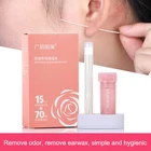 70 шт. одноразовых чистящих отверстий для серег, чистящая нить для проколотых ушей в бутылке, 15 мл, очиститель отверстий для серег, косметический инструмент для воды