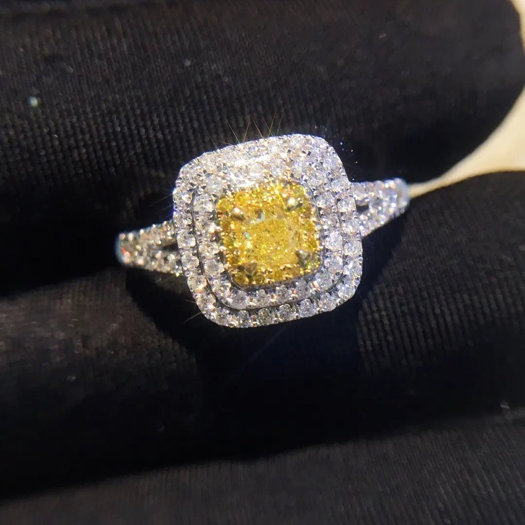 Natural Diamond 18K Gold Pure Ring Beautiful Gemstone Good Upscale Trendy Classic Party Fine Jewelry Hot Sell New 2020 | Украшения и