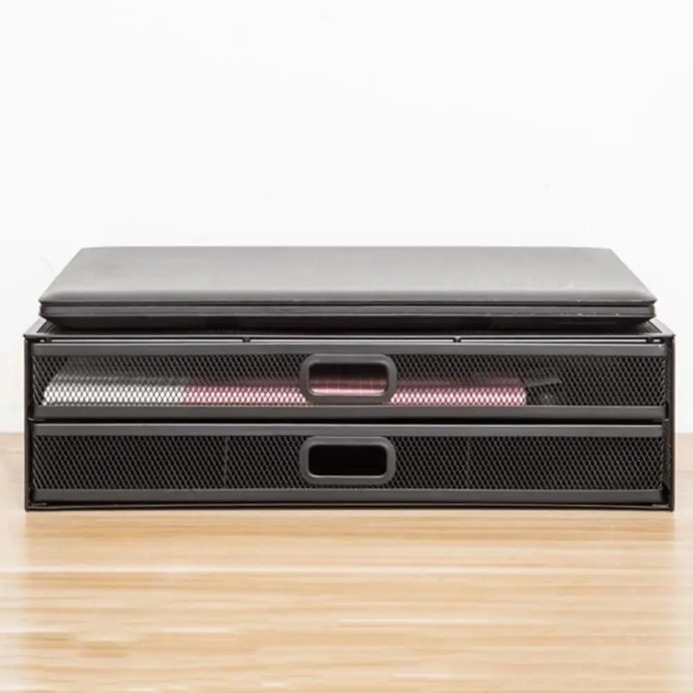 Стойка для монитора с ящиком-металлическая сетка стола органайзер двойным