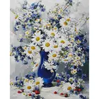 Gatyztory 60x75 см рамка Маргаритка DIY живопись по номерам расписанные вручную цветы картина маслом холст окраска