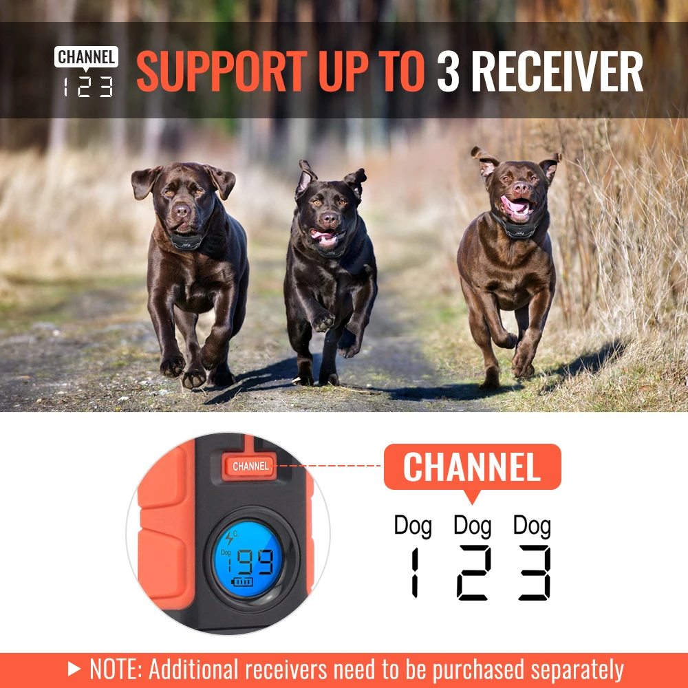 Тренировочный ошейник для собак Ipets PET616 водонепроницаемый IP67 с дистанционным