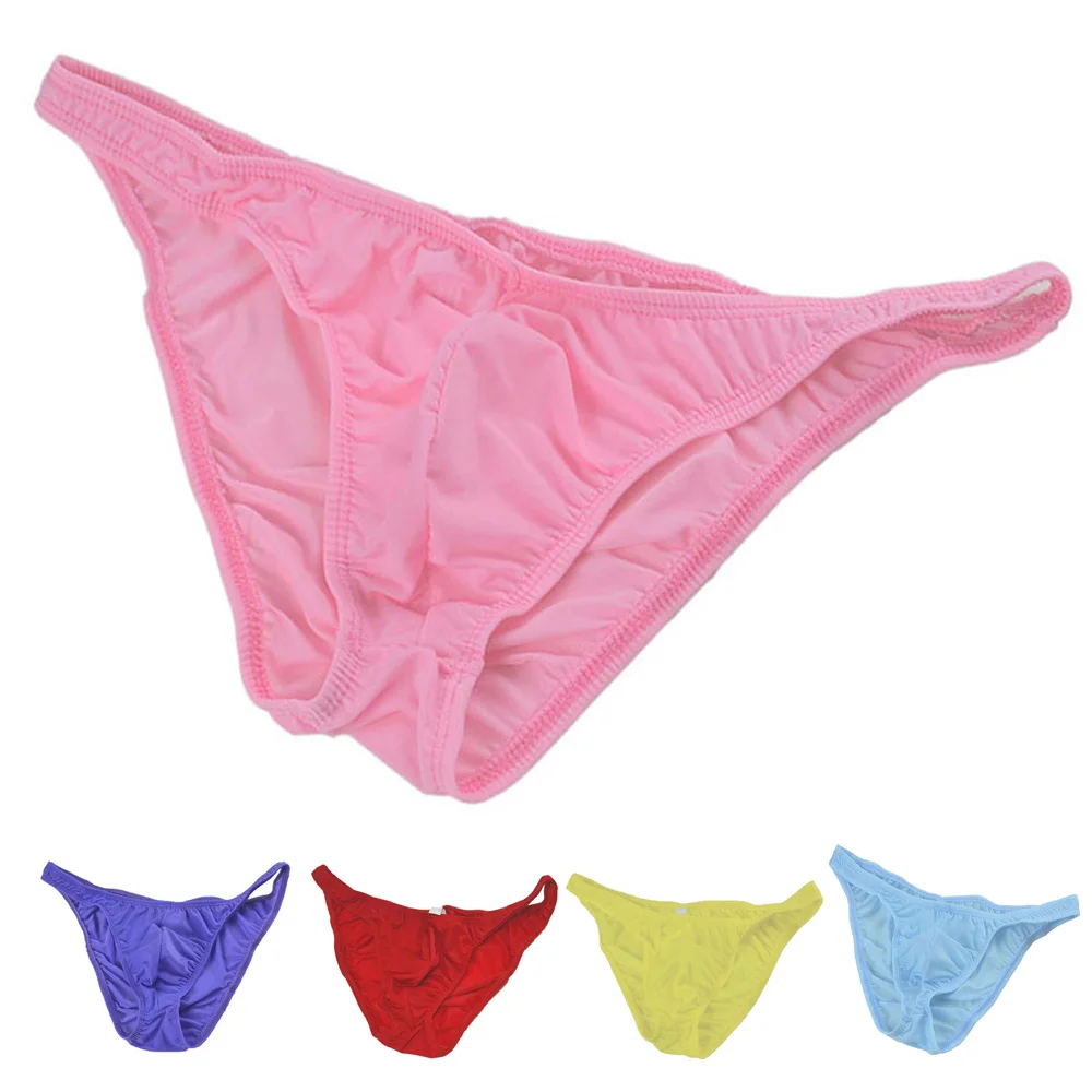 

Mens Sexy Viscose Translucent Low-waist Bikini Underwear Thong Brief Underpants