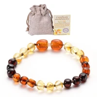 baltic sea natural amber baby beaded bracelets childrens teething bead baby molar amber bracelet jewelry health environmental