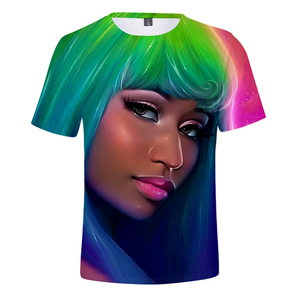 

Rap Singer 3D Printing O-neck T-shirt Casual Harajuku Fashion Short Sleeve Top 110/6XL XL Nicki Minaj Men's Women's