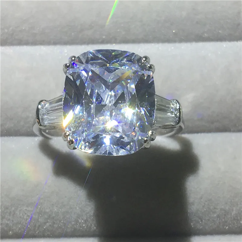 Choucong массивное кольцо с подушкой 8ct AAAAA cz из стерлингового серебра 925 пробы