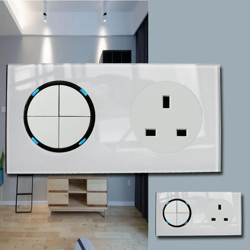 146 Тип 4 банда 2 способ переключатель Великобритании Кристалл закаленное чистое