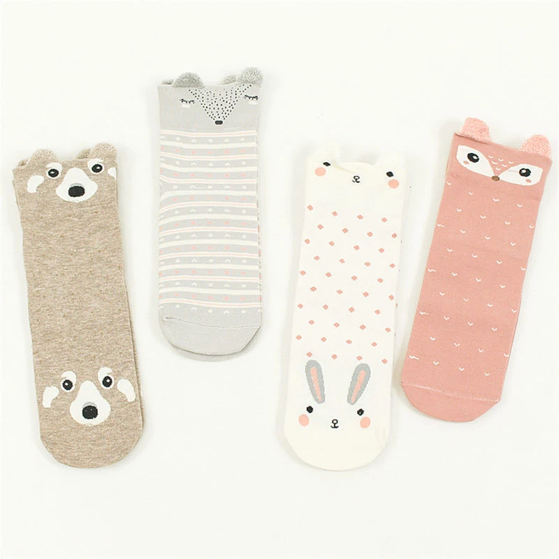 

2/3Pairs Fashion Women Socks Lovey Cute Cartoon Animal Short Socks Casual Comfortable Autumn Winter Cotton Blends Sokken Sox