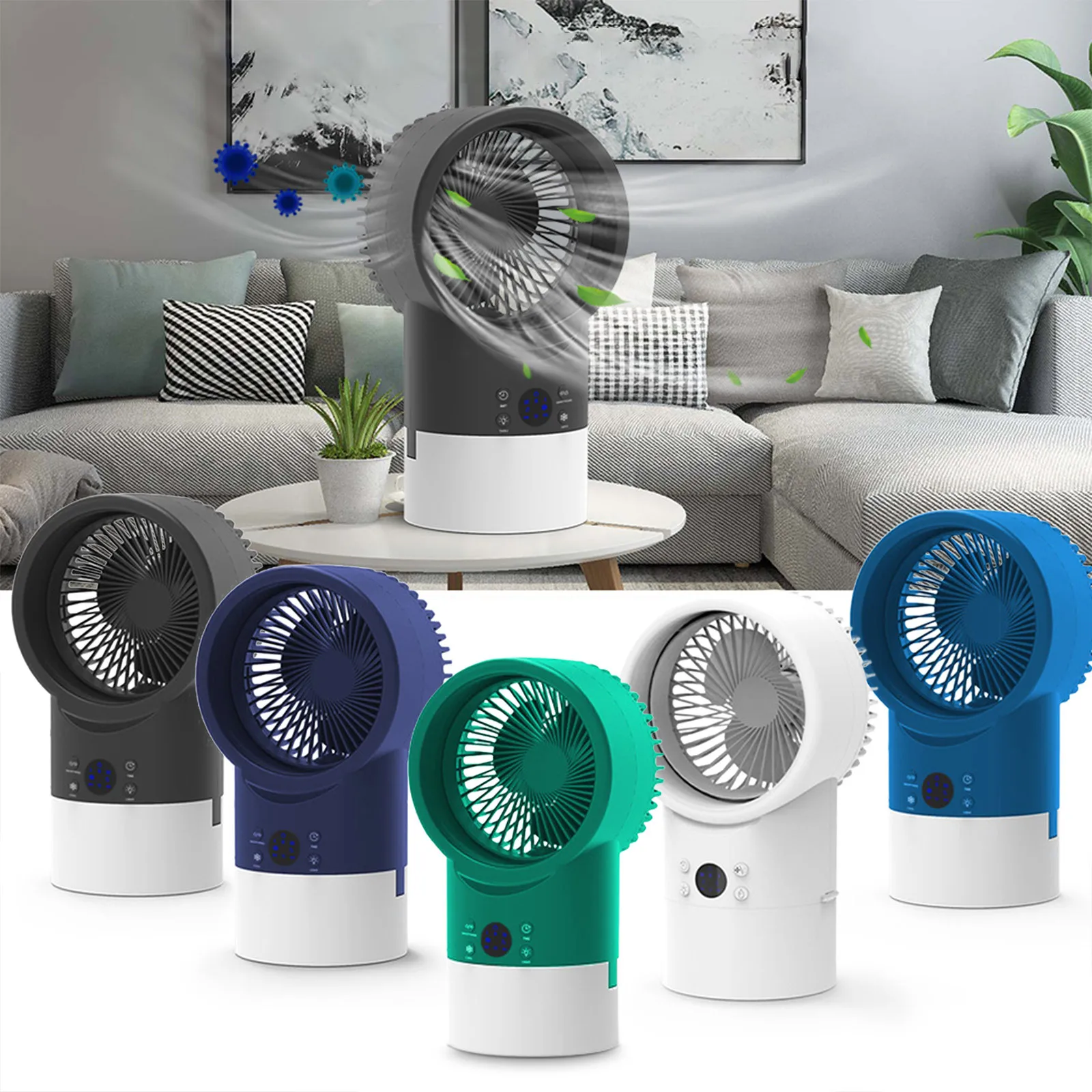 

Multi-Color LED Light Multi-Function Small Electric Fan Portable Air Cooler Mini Air Conditioner Humidifier Air Cooler Fan