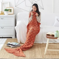 yiruio soft knitted mermaid tail blanket pita lavash meerjungfrau sirena bed cotton sofa plaid plush bedspread syrena koce