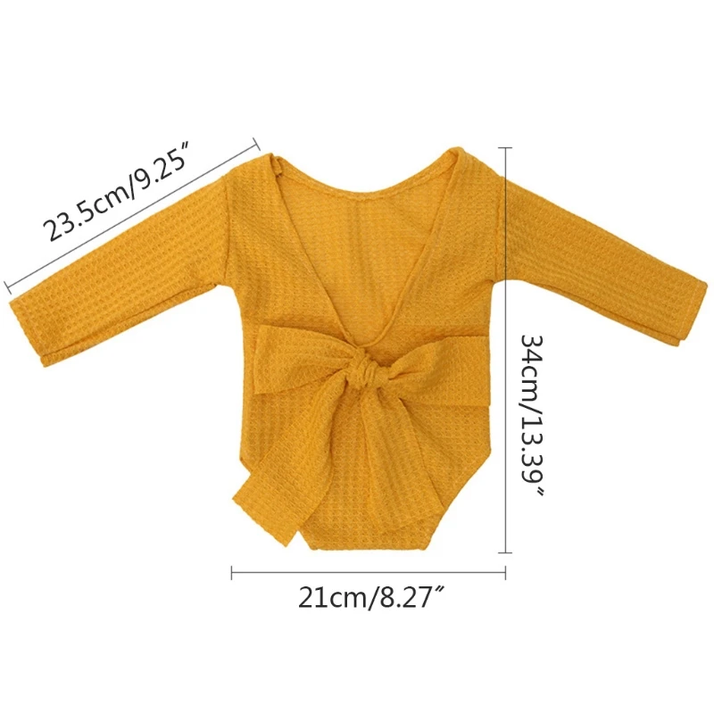 

Baby Backless Bow Romper Newborn Photography Props Bodysuit Long Sleeves Jumpsuit Infants Fotografie Outfits K1KC