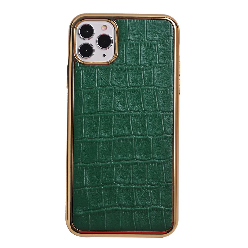 

Suitable for iPhone 12 Leather Phone Case Iphone11 Luxury Electroplating Phnom Penh First Layer Xs Cow Leather Case