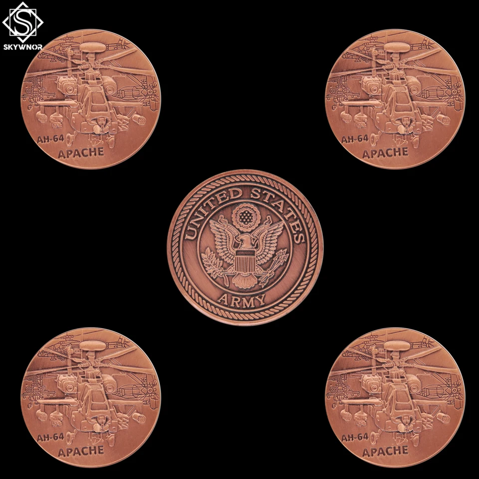 5 шт. монета на заказ в виде вертолета а 64 из США|Безвалютные монеты| |