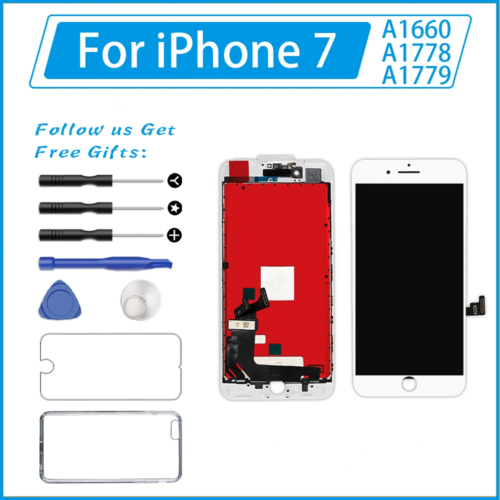 Черный/белый Pantalla ЖК-дисплей дигитайзер для iPhone 7 Plus A1661 A1784 A1785 3D сенсорный экран Замена без Dead Pixe